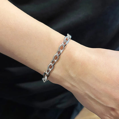 Full Moissanite Diamond Hook Link Chain Bracelet 1.2mm D Color For Woman Man S925 GRA Certified Couple Bracelets Bangle
