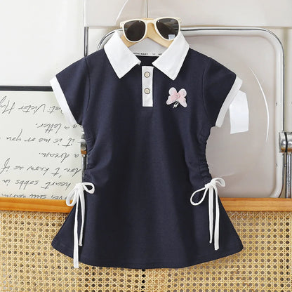 Girls Dresses Summer New Children Polo Shirts Dress For Baby Casual Clothes Kids Sports Costume Dress Outfits Girls