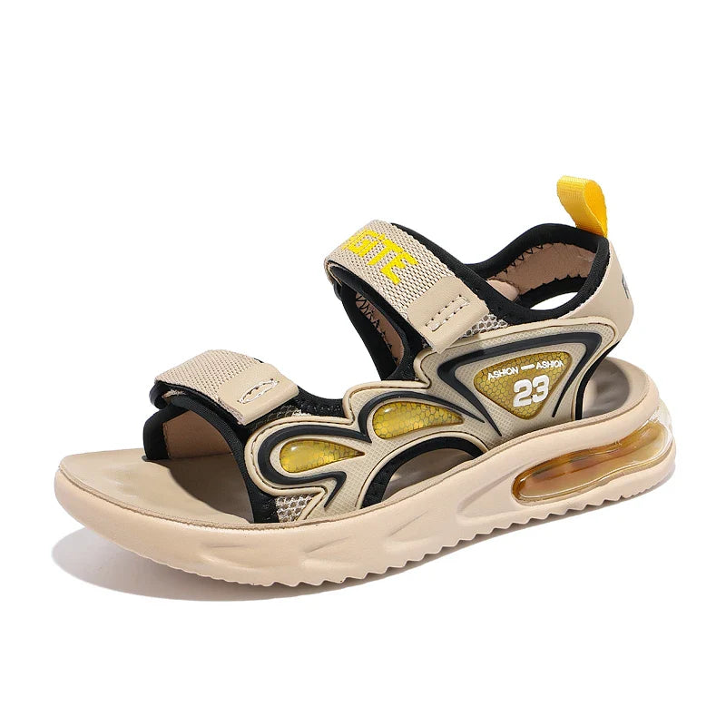Summer Children's Sandals Outdoor Water Beach Breathable Speed Drying Shoes Boys Open Toe PU Air Cushion Sandals 28-39