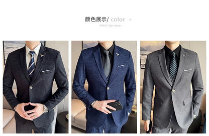 Traje De Boda De Alta Calidad Para Hombre, Traje Profesional De Negocios A La Moda, Chaleco Y Pantalones, Conjunto De 3/2 Piezas