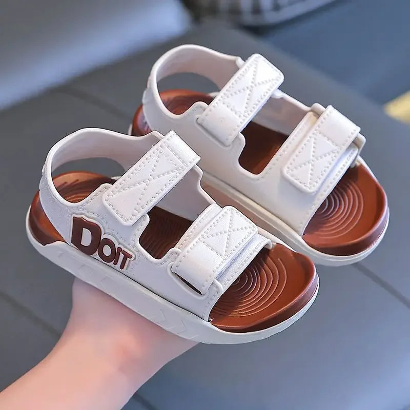 Summer Kids Sandals Casual Soft Sole Anti-Slip Sandals for Boys Girls Solid Color Durable Toddler Beach Sandals 2-12 Years