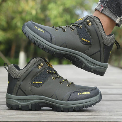 Retro Men Hiking Boots for Spring Autumn Comfort Breath Anti Slip Hiking Shoes Outdoor Camping Waterproof Work Shoes Sizes 39-46