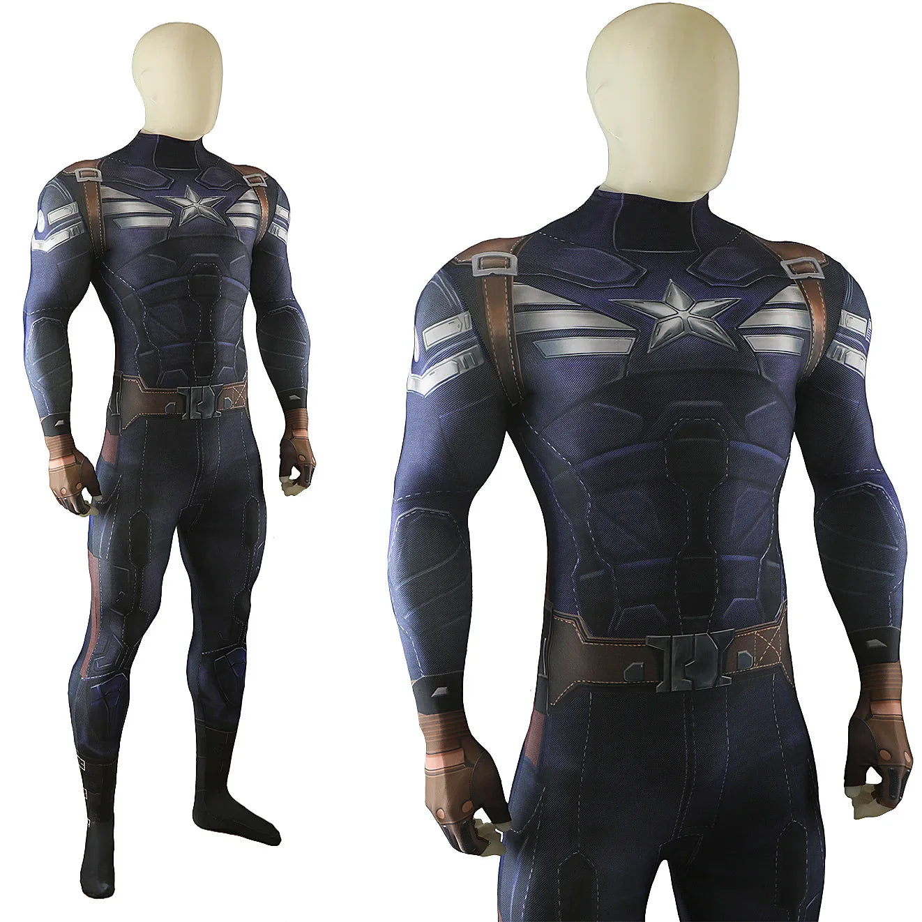 Captain America The Winter Jumpsuit Bodysuit Cosplay Costumes Movie Character Halloween Performance Costume for Adult Kids