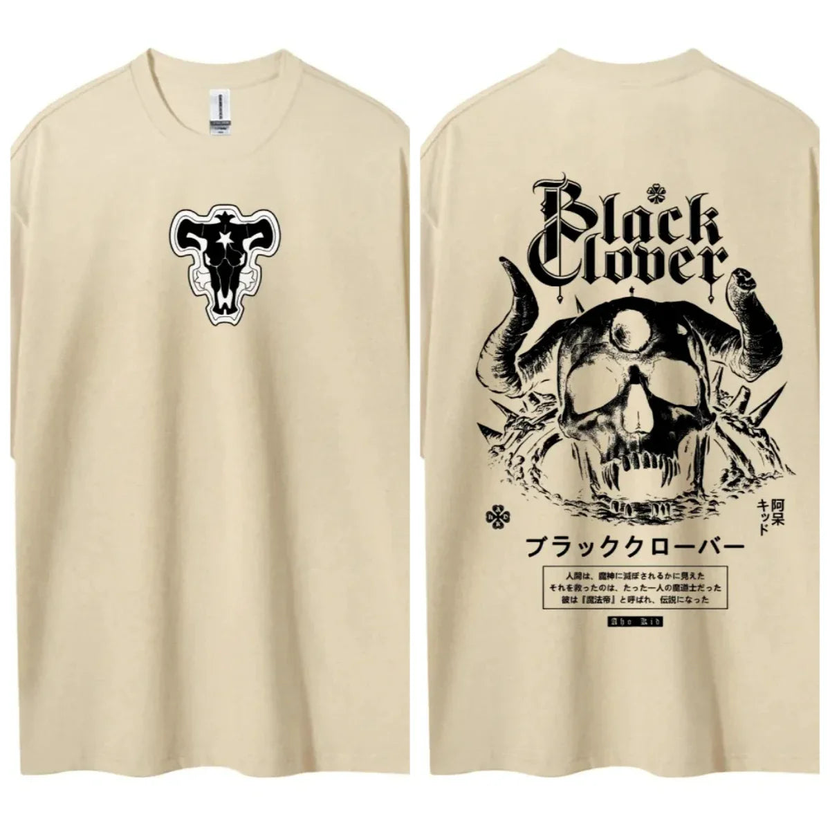 Black Clover T-shirt Men's Pure Cotton Casual  Round Neck T-shirt Short Sleeve Clothing Summer Sports Casual Short Sleeve Top