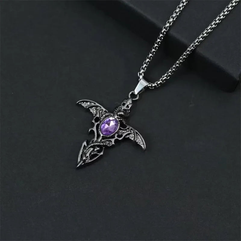 European And American Fashion Personality Retro Gothic Cross Necklace For Men And Women Street Hip-Hop Trendsetters Versatile Pe