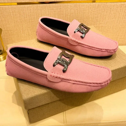 Sapatos Sociais Elegantes Masculinos Slip-on em Couro PU Loafers Leves Confortáveis Sapatos Casuais para Homens Sapatos Flat de Moda de Verão