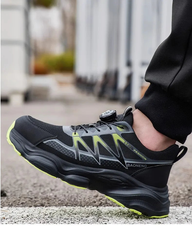 Anti Puncture Safety Shoes Steel Toe Anti Smash Lightweight Durable Slip Resistant Work Boots for Men Construction Industrial