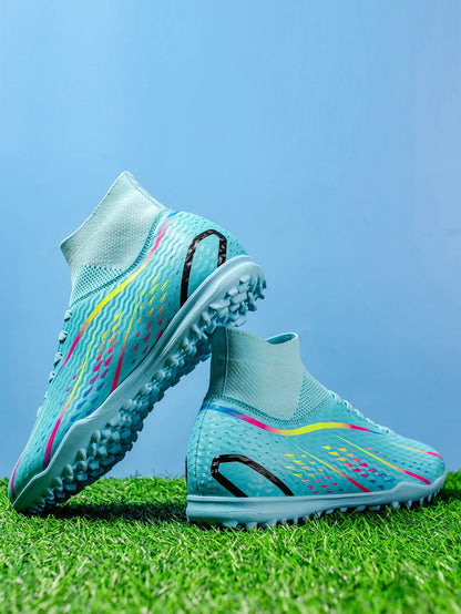 Classic TF Turf football shoes PU Fabric Comfort Upper Rubber Abrasion Resistant Sole Unisex Kids Sports Sneakers