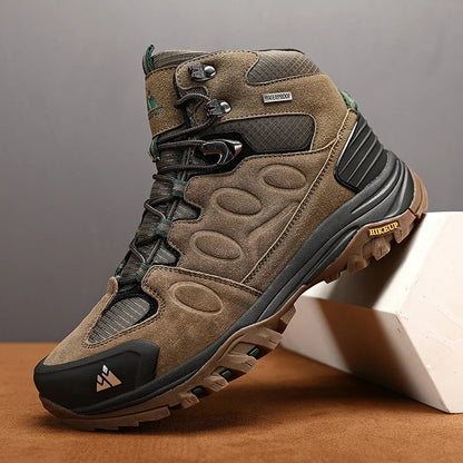High-Top Men Hiking Boot Winter Outdoor Shoes Lace-Up Non-slip Sports Casual Trekking Boots Man Suede Warm Shoes