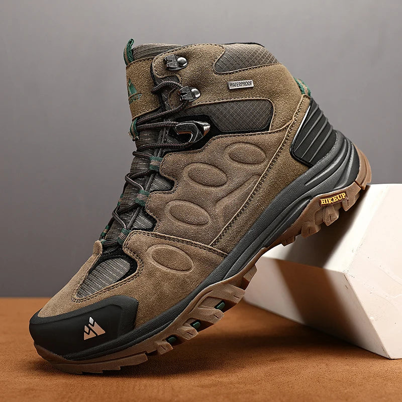 High-Top Men Hiking Boot Winter Outdoor Shoes Lace-Up Non-slip Sports Casual Trekking Boots Man Suede Warm Shoes