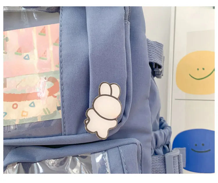 New Cute Nylon Backpack Suitable for Young Girls, Female Students, and Ladies, Multi-Pocket Student Backpack