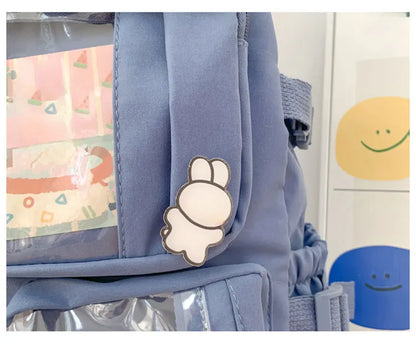 New Cute Nylon Backpack Suitable for Young Girls, Female Students, and Ladies, Multi-Pocket Student Backpack