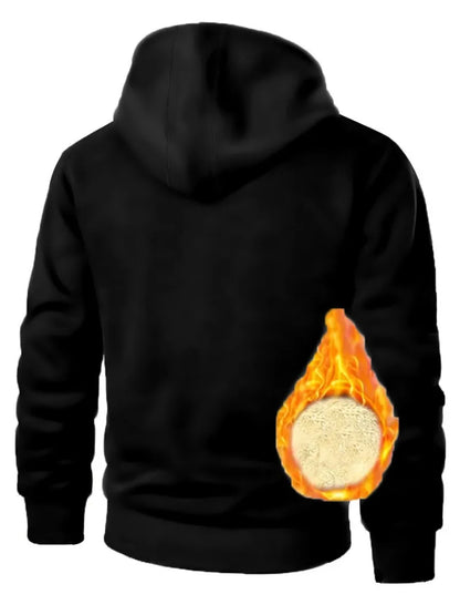 Animal Game Mens Casual Hooded for Men Fleece Sweatshirt Thick Sherpa Lined Hoodies Zipper Jacket Thick Heavyweight Sweatshirts