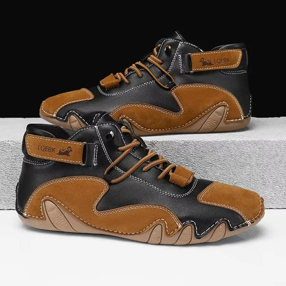New 2025 Men's Retro Design Sports Shoes Men's Outdoor Casual Leather Breathable Comfortable Summer Hot Selling Flat Ankle Boots