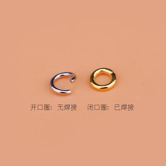 10PCS 925 Sterling Silver Accessories Open Ring Connection Ring Open Ring, hand-made diy bracelet necklace live closed ring