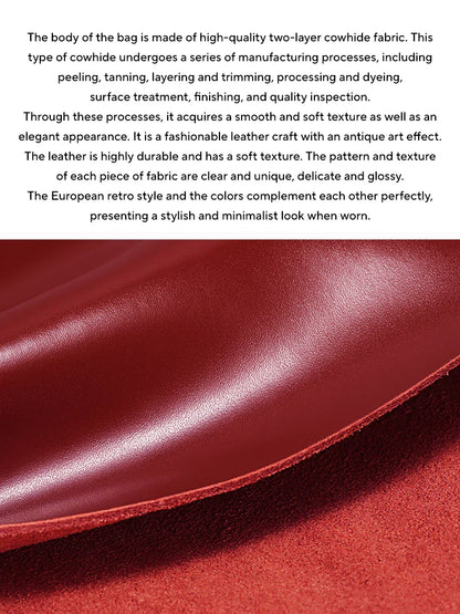 Genuine Leather Handbag with Scarf | Luxury Designer Trendy Shoulder Bag Solid Color Commuting Bag | bags for women gift