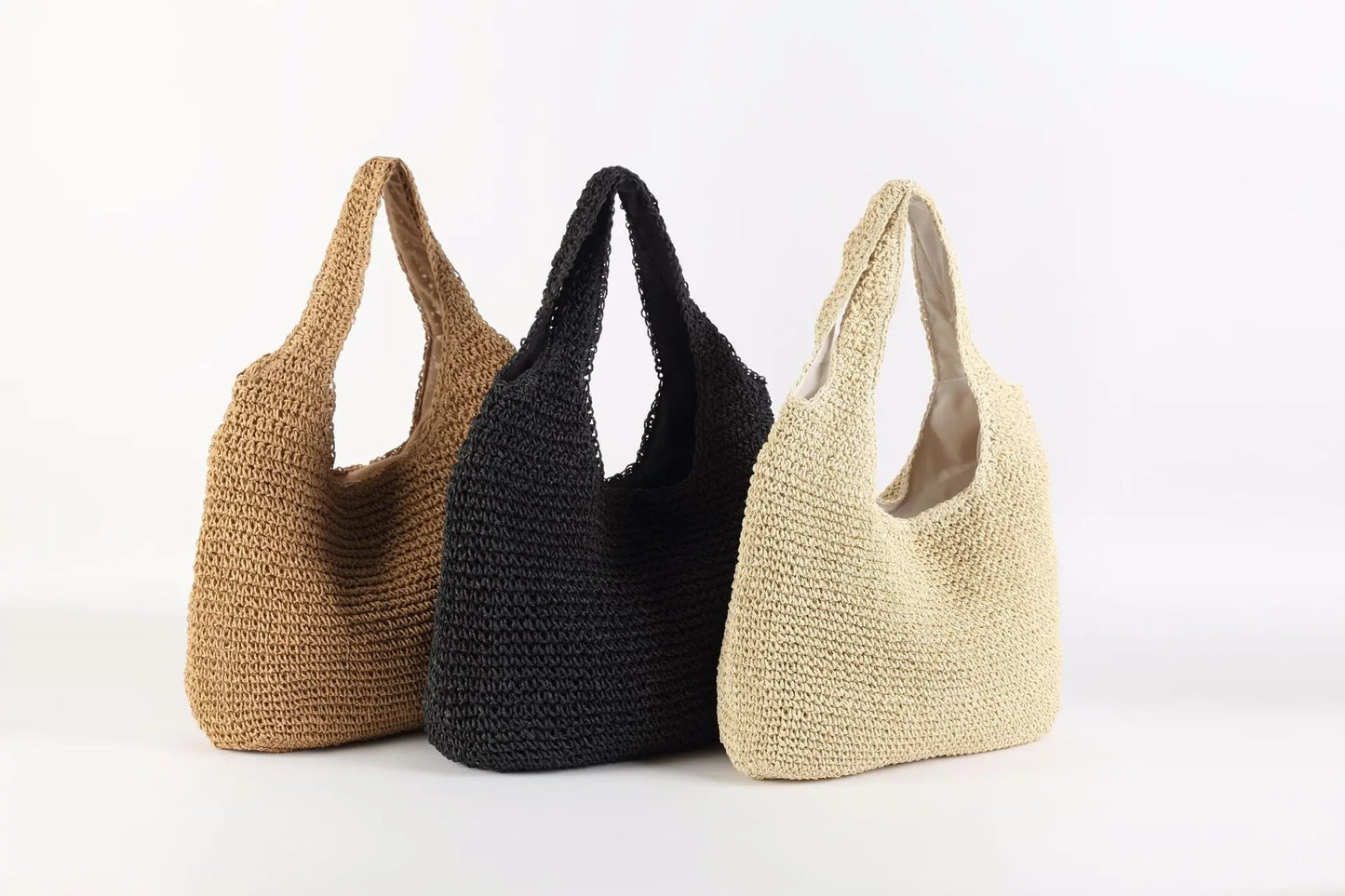 2023 Fashion Rattan Women Shoulder Bags Wikcer Woven Female Handbags Large Capacity Summer Beach Straw Bags Casual Tote Purses