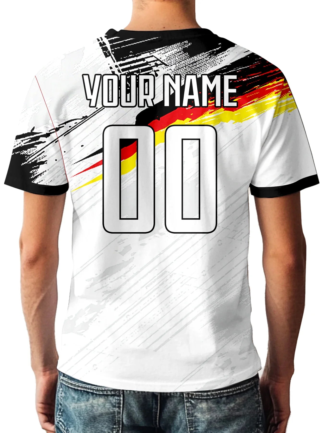 Customized Men's Germany National Team Soccer T-shirt Personalized Name Number Football Shirt, Breathable Quick Dry Sportswear