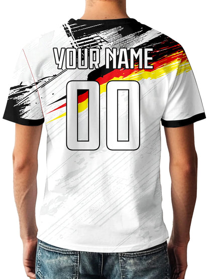 Customized Men's Germany National Team Soccer T-shirt Personalized Name Number Football Shirt, Breathable Quick Dry Sportswear
