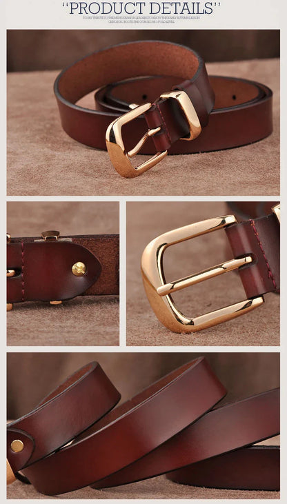 Women's Strap Casual All Match Women Brief Genuine Leather Belt Women Strap Pure Color Belts Top Quality Jeans Belt L27
