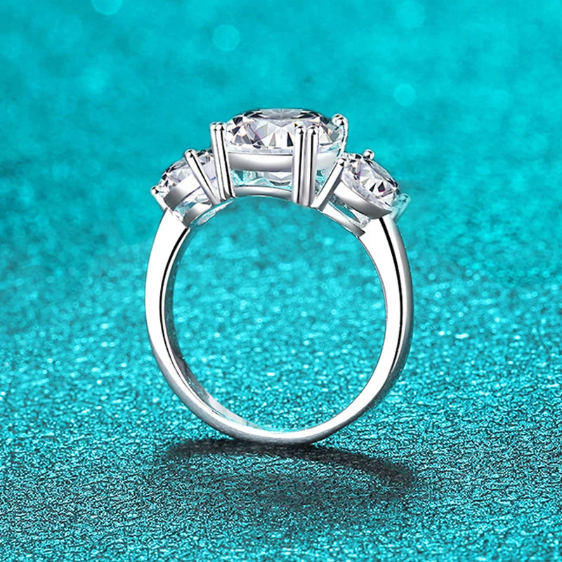 4ct 100% Moissanite Diamond Ring for Women 18K Yellow Gold Wedding Band Bridel Jewelry S925 Sterling Silver Wholesale