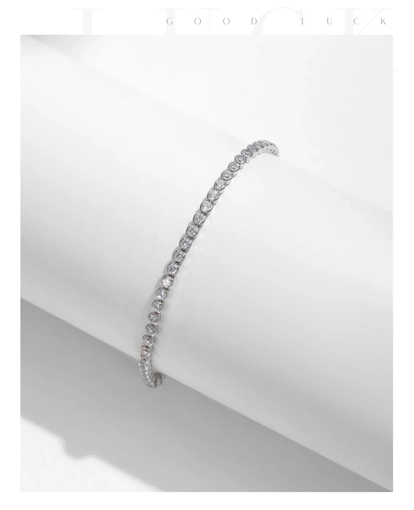 925 Sterling Silver Sparkling CZ Tennis Bracelet Round Zirconia Platinum Plated Bracelet For Women Fine Jewelry Gift