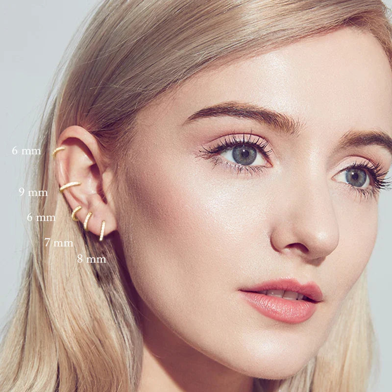 925 Sterling Silver Earrings For Women/Men Small Hoop Earrings Ear Bone aros Tiny Ear Nose Ring Girl aretes ear hoops A30