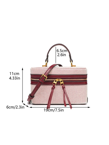 Fashionable versatile box bag brown one shoulder trendy hand-held hard fashionable small square bag