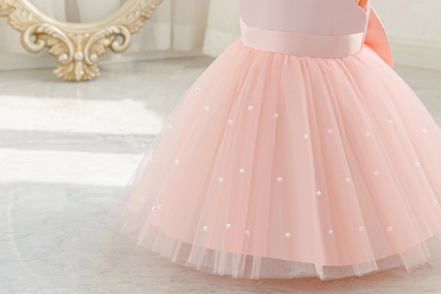 Children's dress Princess dress Western style children's wear new dress female fluffy skirt beading design Princess dress party