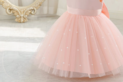 Children's dress Princess dress Western style children's wear new dress female fluffy skirt beading design Princess dress party
