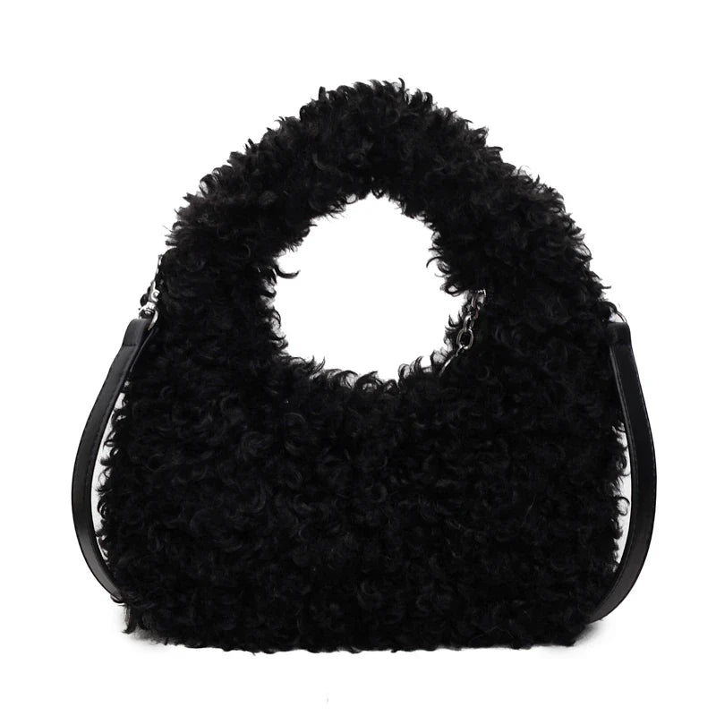 Plush Sweet Shoulder Bags for Women Cute Autumn and Winter 2025 New Versatile Fashion Large Capacity Women's Handbags