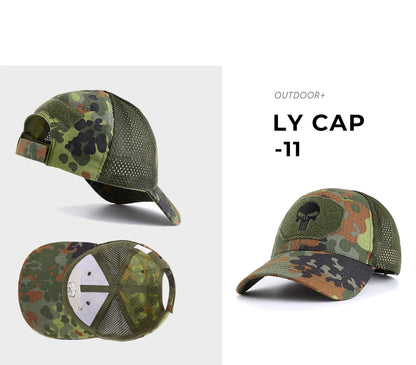 Outdoor Camouflage Adjustable Cap Mesh Tactical Skull Cap Army Airsoft Fishing
