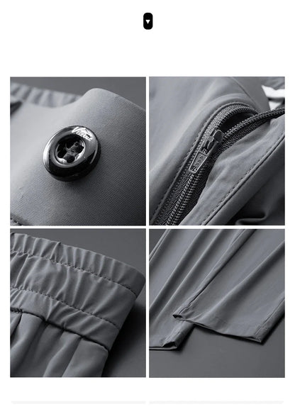 Summer Thin Stretch Trousers Men Elastic Waist Korean Classic Black Gray Blue Business Casual Formal Pants Male Brand