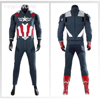 New Superhero Cosplay Costume Captain Steve Rogers Suit Adult Men Halloween Comic Con Outfit Custom Made Superhero Jumpsuit