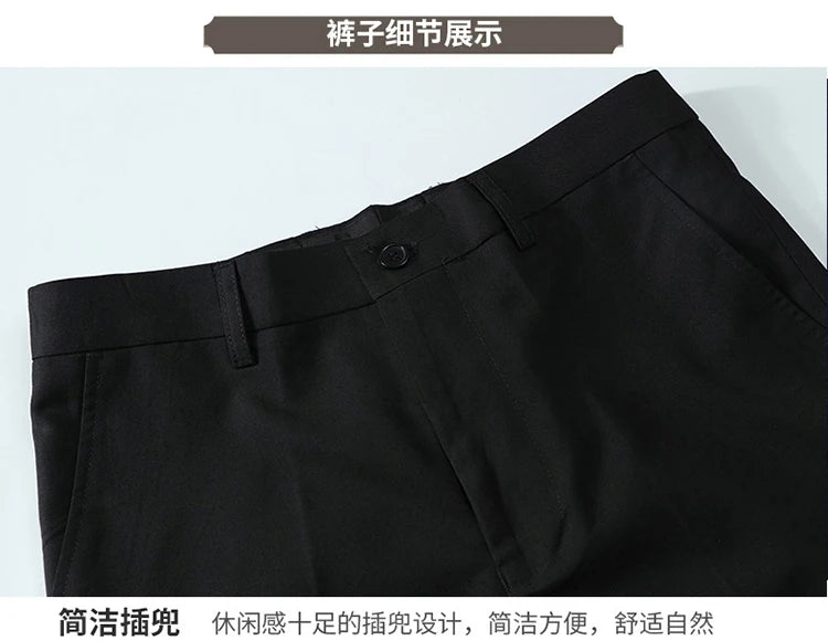 Suit (Blazer+ Vest + Pants) Men's Fashion Gentleman Business Outdoor Standing Collar Gentleman Wedding Work Casual MAO Suit