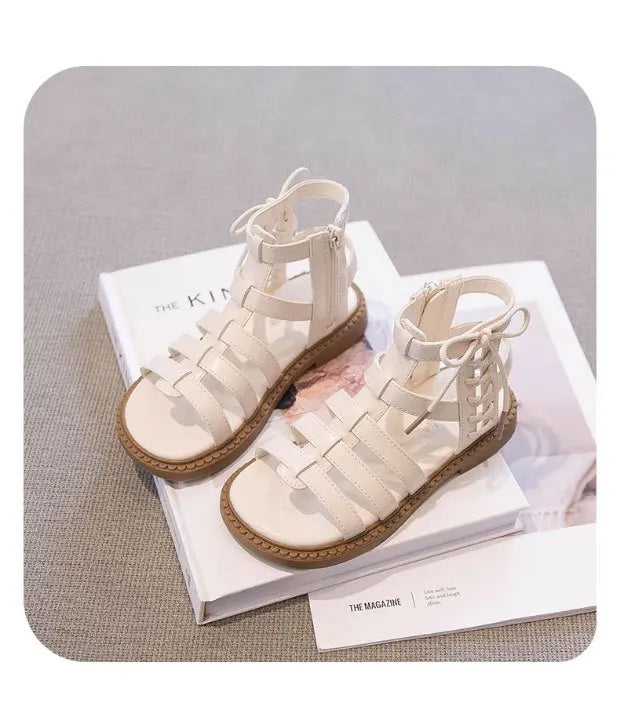 2026 Children Sandals High-top Kids Girls Sandals Baby Sandals High Quality Flat Cut-Outs Beach Sandals