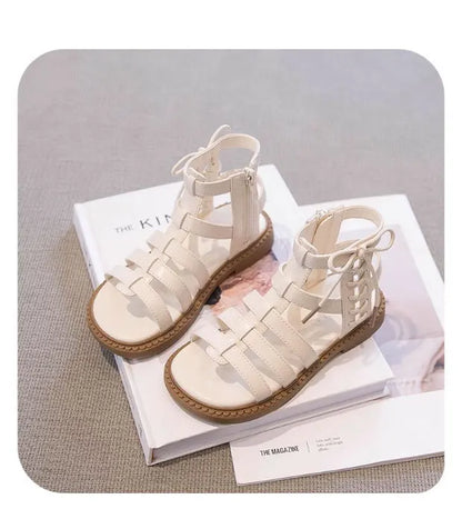 2026 Children Sandals High-top Kids Girls Sandals Baby Sandals High Quality Flat Cut-Outs Beach Sandals