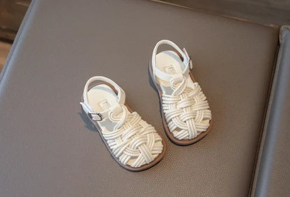 New Sandals Summer Children's Woven Casual Baby Shoes Girls Beach Shoes Slipper Size 22-31