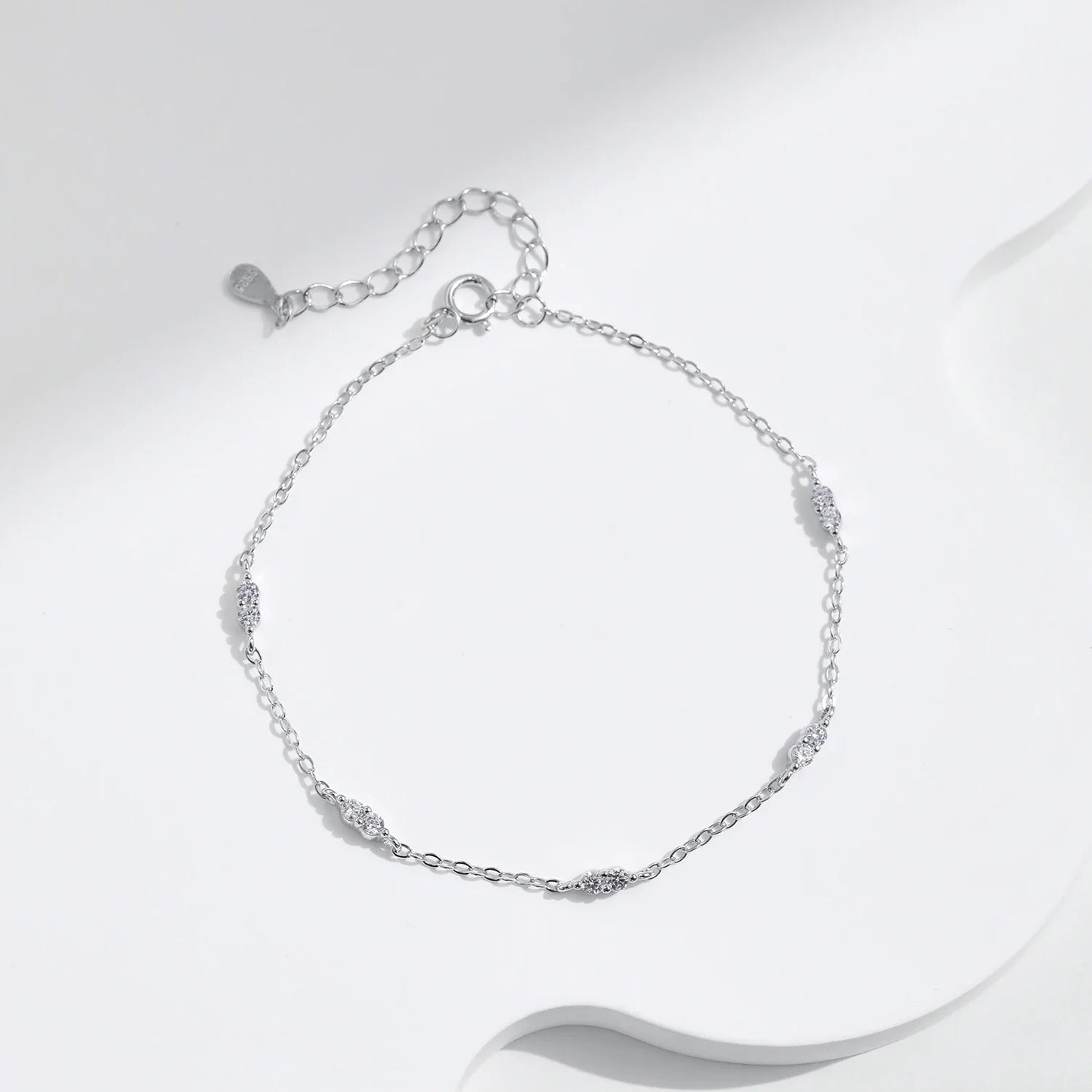 Dazzling Zirconia Bracelets 925 Sterling Silver Link Chian Fashion Stackable Bracelet For Women Fine Jewelry