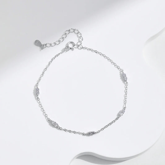 Dazzling Zirconia Bracelets 925 Sterling Silver Link Chian Fashion Stackable Bracelet For Women Fine Jewelry