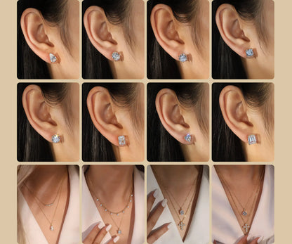 ORSA JEWELS 925 Sterling Silver Stud Earrings with Water Drop Cut Zirconia Stone, Elegant and Timeless Jewelry for Women LZE02