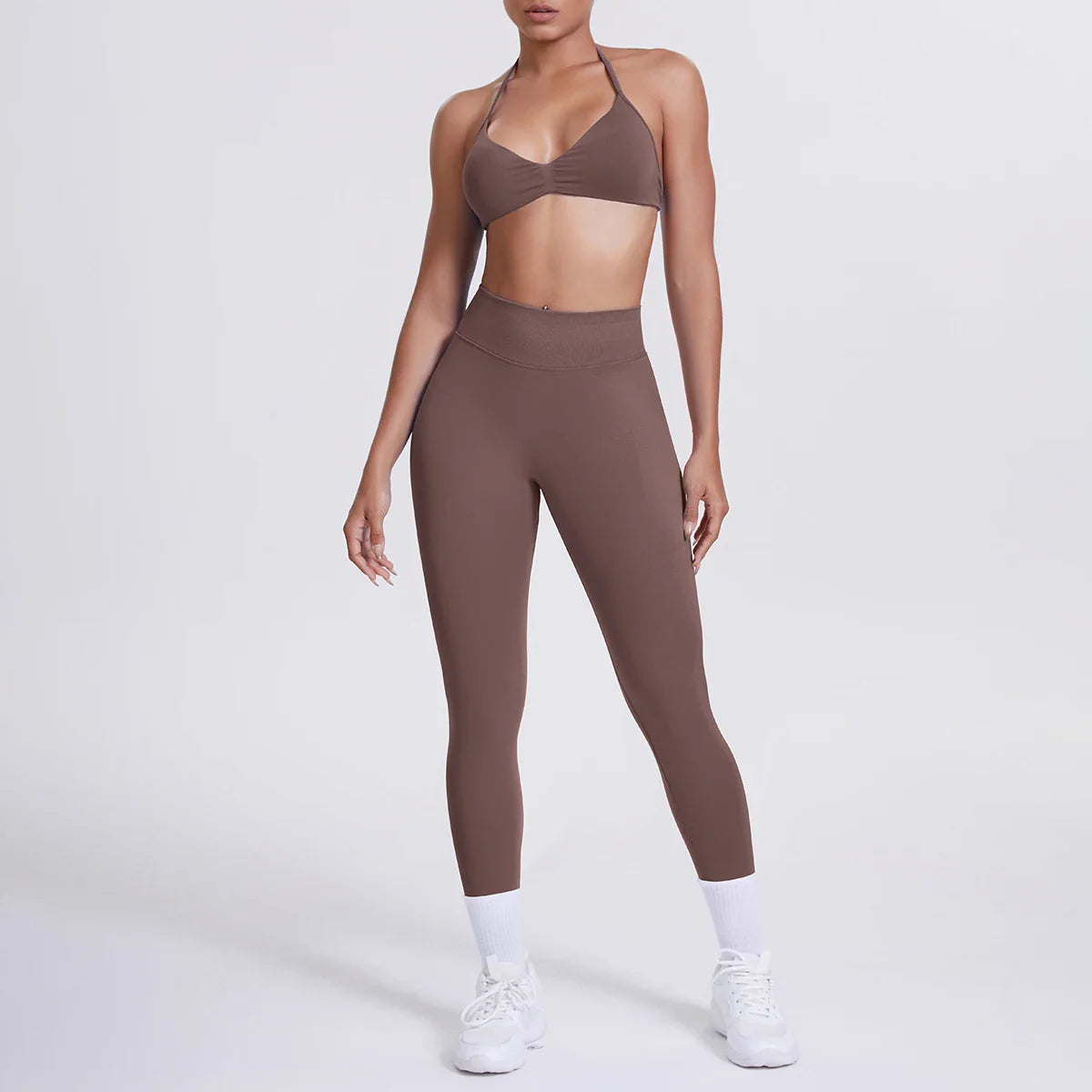 Women 2pcs Patchwork Sport Yoga Suit Training Sleeveless Sport Gym Tops Tummy Control Slimming Booty Leggings Yoga Suit Sports