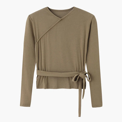 woman clothes thicken ribbing closed-fit wrap tops + Satin Adjustable straps dress (ship out in 1 day)
