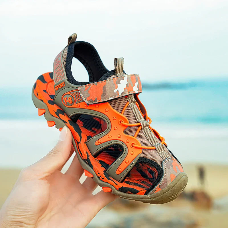 Fashion Kids Sandals Boy Water Shoes Closed Toe Rubber Sole Outdoor Hiking Sneaker Summer Sports  Beach Sandals for Boy