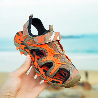 Fashion Kids Sandals Boy Water Shoes Closed Toe Rubber Sole Outdoor Hiking Sneaker Summer Sports  Beach Sandals for Boy