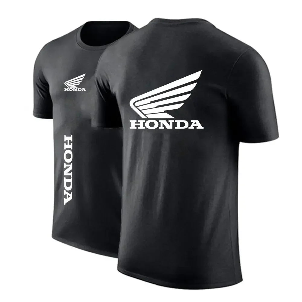 New Summer Stylish Honda Logo Custom Round Neck Punk Comfortable Printed Short-sleeved Casual Sweatshirt/T-shirt