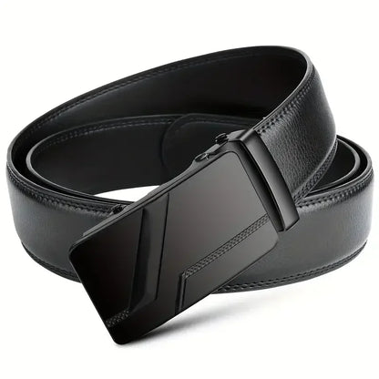Fashion Automatic Buckle Belt for Men Famous Brand Business Belt Men PU Leather Waist Straps Black Male Jeans Belts for Men