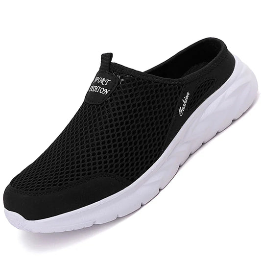 Sapatos Casuais Masculinos Verão Meio Sapatos Chinelos Sandálias Slip On Sapatos Masculinos Malha Respirável Chinelos Macios Confortáveis para Homens