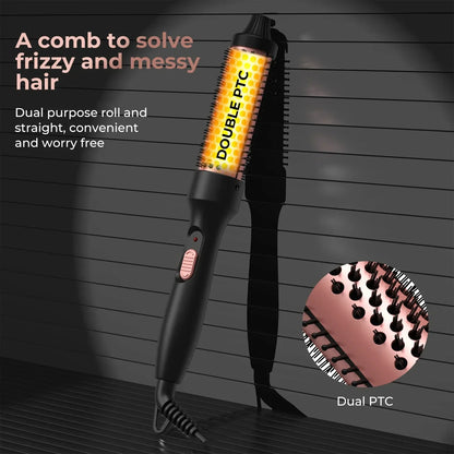 2026 New Curling Thermal Brush PTC Heated Curling Iron Round Brush 32mm Hair Curler Hot Volumizing Brush Styler