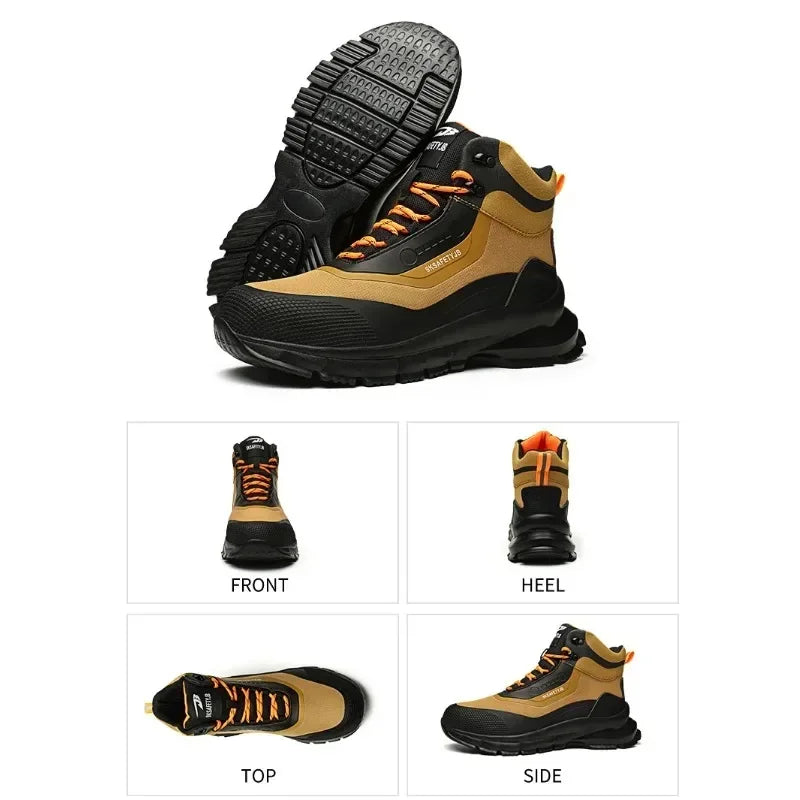 Anti Splash Water Safety Shoes Men Wear Resistant Work Boots Steel Toe Shoes Puncture-Proof Protective Shoes Security Sneakers